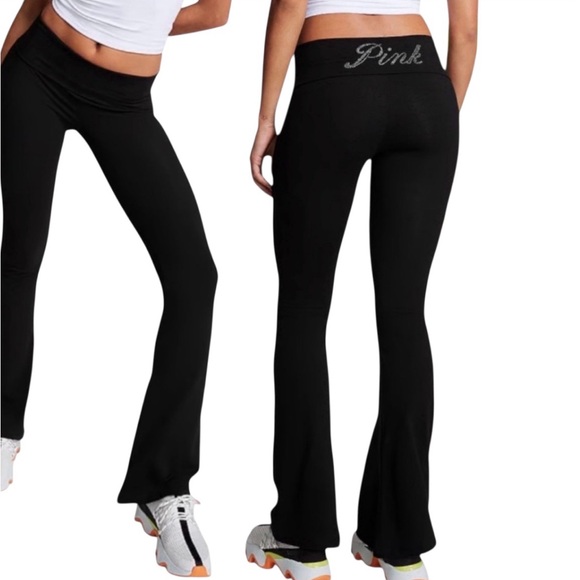 PINK Victoria's Secret Black Flare Leggings - Picture 6 of 6